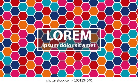 Colorful abstract hexagon background vector .For your prints, cards, flyers, brochures, posters, banners etc.