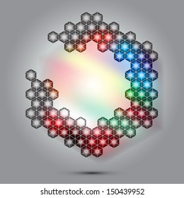Colorful abstract hexagon lights