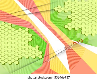 Colorful abstract hexagon shape scene vector background