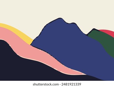 Colorful Abstract Hills Vector illustration