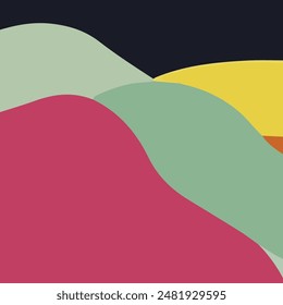 Colorful Abstract Hills Vector illustration