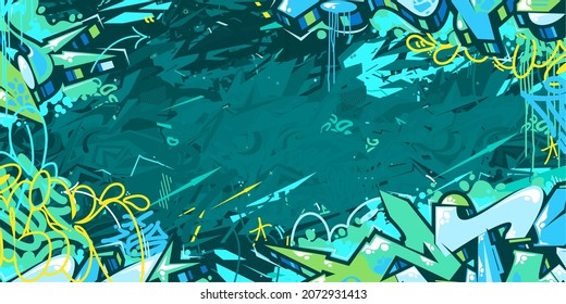 Colorful Abstract Hip Hop Street Art Graffiti Style Urban Calligraphy Vector Illustration Background Art