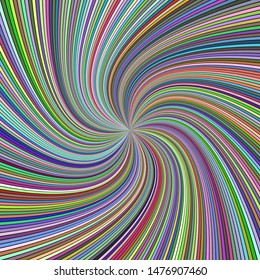 Colorful abstract hypnotic swirl background - vector design with curved rays