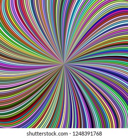 Colorful abstract hypnotic swirl stripe background - vector curved burst graphic