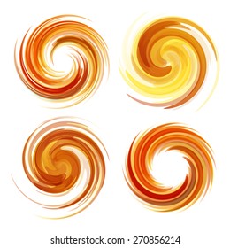 Colorful abstract icon set. Dynamic flow illustration. Swirl collection.