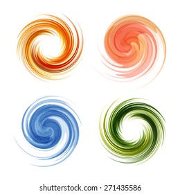 Colorful abstract icon set. Dynamic flow illustration. Swirl collection.