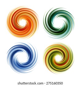 Colorful abstract icon set. Dynamic flow illustration. Swirl collection.