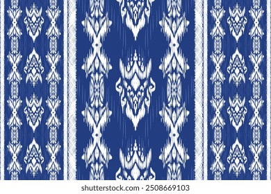 Colorful abstract ikat art seamless pattern folk embroidery aztec geometric art, geometric ethnic, African ikat paisley embroidery. Navajo, seamless pattern traditional, tribal motifs abstract vector.