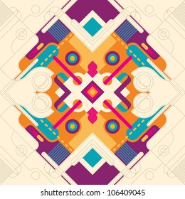 Fondo ilustrado colorido y abstracto. Ilustración vectorial.