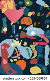 Colorful abstract illustration with biomorphic elements