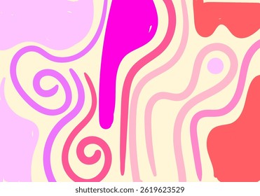 Colorful abstract illustration featuring dynamic tribal patterns