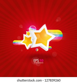 Colorful abstract illustration with stars and spheres
