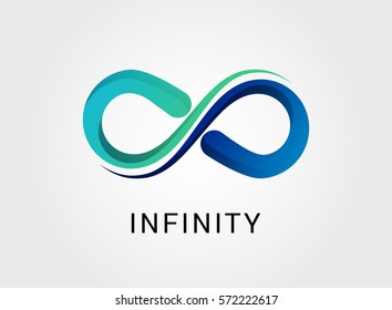 Colorful abstract infinity, endless symbol and icon, modern clean style