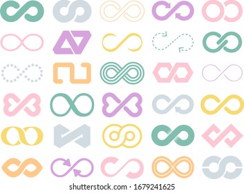 Colorful and abstract infinity icon