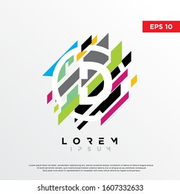 colorful abstract initial letter d logo. modern icon, template design