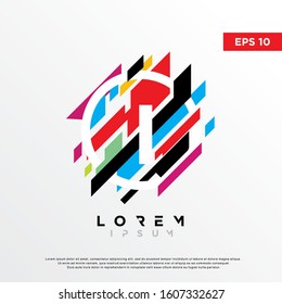 colorful abstract initial letter i logo. modern icon, template design