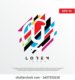 colorful abstract initial letter u logo. modern icon, template design