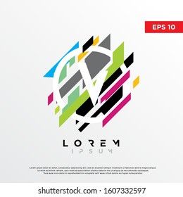 colorful abstract initial letter v logo. modern icon, template design