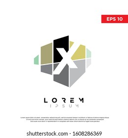 colorful abstract initial letter x logo. modern icon, template design