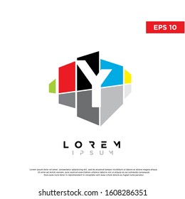 colorful abstract initial letter y logo. modern icon, template design