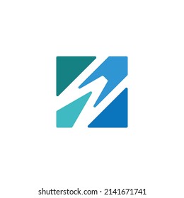 colorful abstract initial letters WE EW logo design