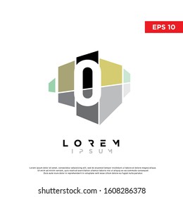 colorful abstract initial number 0 logo. modern icon, template design
