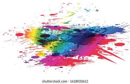 colorful abstract ink splash background vector