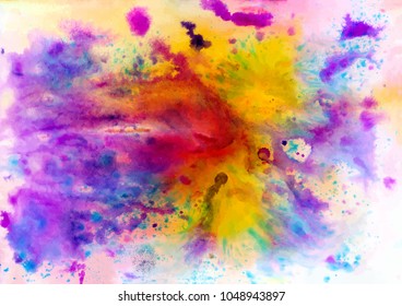 Colorful abstract ink texture with splashes and spatters. Modern creative background for trendy design.