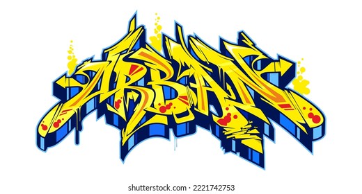 Colorful Abstract Isolated Graffiti Street Art Style Word Urban Lettering Vector Illustration 