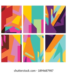 Fondo del vector Kubisme abstracto colorido 0027