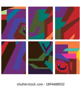 Colorful Abstract Kubisme Vector Background 0026