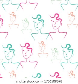Colorful abstract lady pattern background  for design vector eps.10