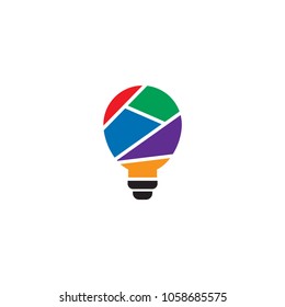 Colorful abstract lamp logo design template