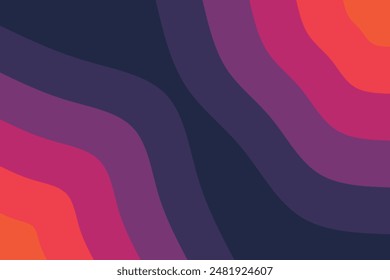 Colorful abstract layered wave background vector illustration.
