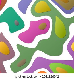 Colorful abstract layers. Papercut style background. Vibrant 3d topography shapes. Awesome banner, poster, brochure, template, flyer design. Attractive vector illustration.