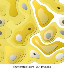 Colorful abstract layers. Papercut style background. Vibrant 3D topography shapes. Astonishing banner, poster, brochure, template, flyer design. Creative vector illustration.