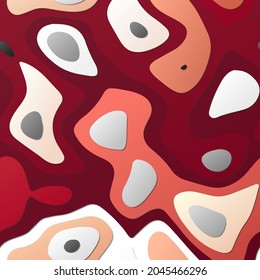 Colorful abstract layers. Papercut style background. Vibrant 3d topography shapes. Astonishing banner, poster, brochure, template, flyer design. Artistic vector illustration.