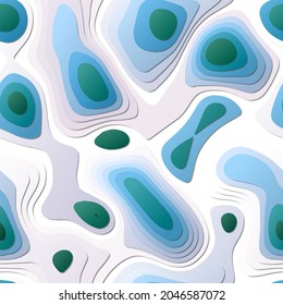 Colorful abstract layers. Papercut style background. Vibrant 3d topography shapes. Attractive banner, poster, brochure, template, flyer design. Radiant vector illustration.