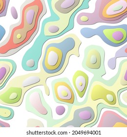 Colorful abstract layers. Papercut style background. Vibrant 3d topography shapes. Appealing banner, poster, brochure, template, flyer design. Attractive vector illustration.