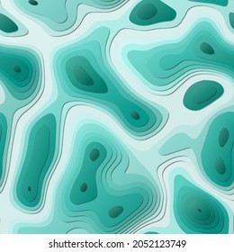 Colorful abstract layers. Papercut style background. Vibrant 3D topography shapes. Authentic banner, poster, brochure, template, flyer design. Attractive vector illustration.