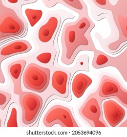Colorful abstract layers with a papercut style background featuring vibrant 3D topography shapes. Ideal for banners, posters, brochures, and templates.