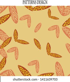 colorful abstract leaves pattern design on bright background