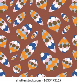 Colorful abstract leaves seamless pattern for wallpaper, wrapping and textile.