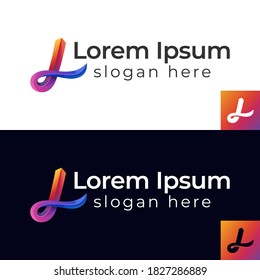 colorful abstract letter L or J logo design for your business and identity