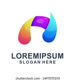 Colorful Abstract Letter N Logo Premium