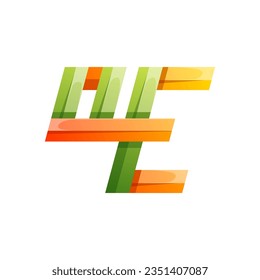 colorful abstract letter O E icon logo design 