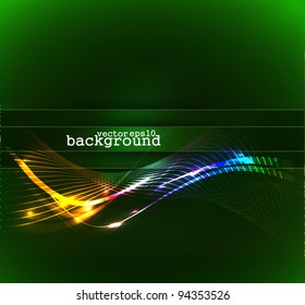 Colorful abstract light technology wave vector background.