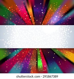Colorful abstract light wave vector background with place for text