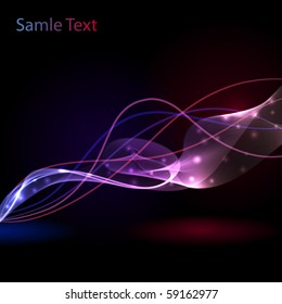 Colorful abstract light wave vector background.