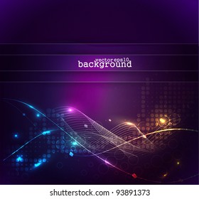 Colorful abstract light wave vector background.